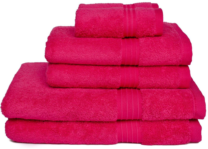 Home Evolution's Luxurious 6 Piece Egyptian Cotton Towels with Washcloths Fuchsia Pink