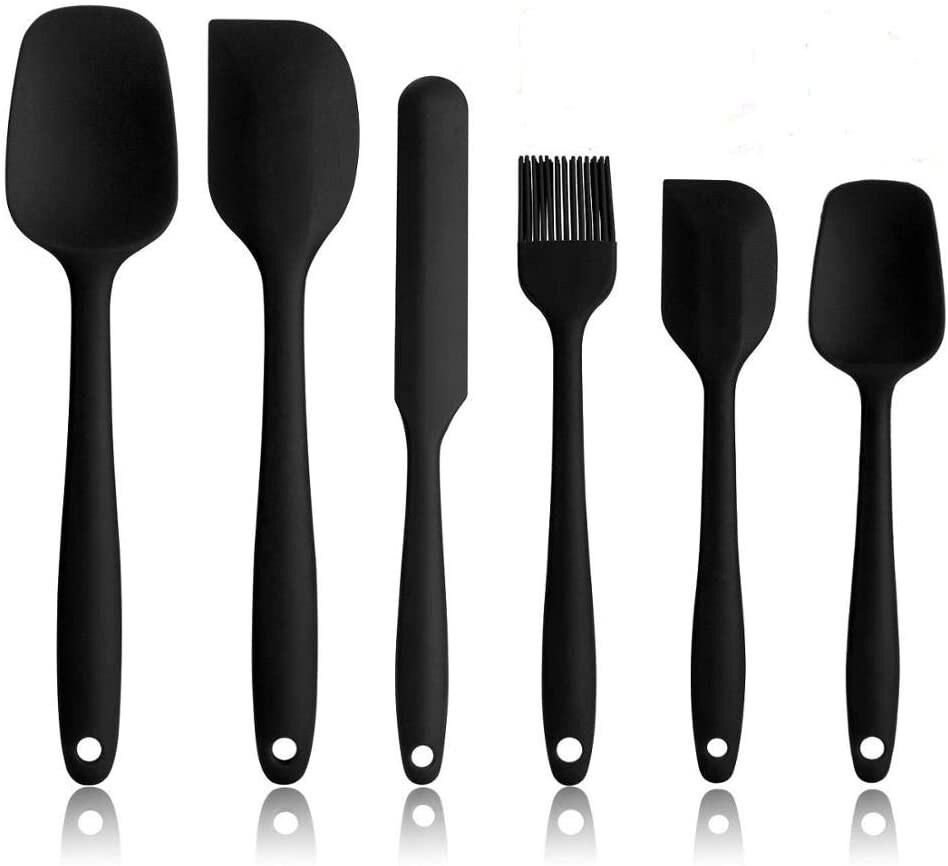 Silicone Spatula Set - 6 Piece Non-Stick Rubber Spatula Set, Heat-Resistant Spatula Kitchen Utensils Set for Cooking, Baking and Mixing