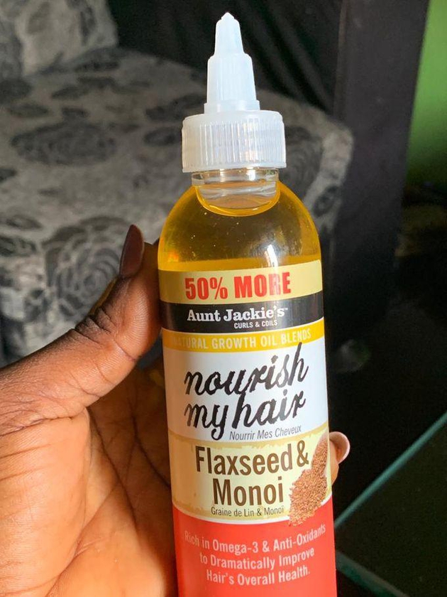 Aunt Jackie'S Nourish My Hair Flaxseed And Monoi Natural Growth Oil 118ml BONUS SIZE