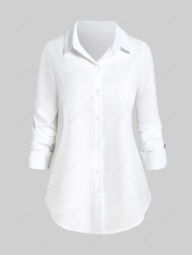 Plus Size Long Sleeves Basic Shirt - 5x | Us 30-32