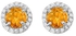 November Birthstone Citrine and Cubic Zirconia Halo Stud Earrings in Sterling Silver 2.25 CT TGW