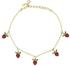 Plated Crystal Zircon Fruit Charm Brecelets for Women Fashion Jewelry Chain Bracelet