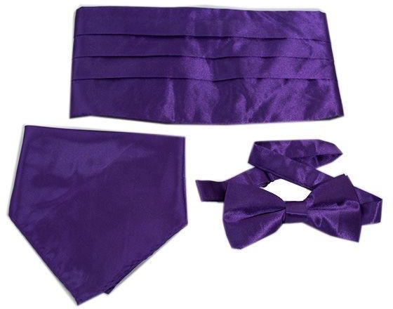 Fashion Men's Bow Tie+Handkerchief+Cumerbund Set