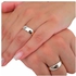 2pc. Couple's 8mm Width Stainless Steel Silver Tone Wedding Ring Band