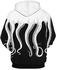 Men Pullover Hooded Sweatshirt 3D Graphic Print Pullover with Pocket (L)