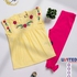 Rosaline Blouse And Cotton Leggings Set For Girls_Multicolour