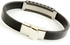 Bracelets for Men of The Metal and Genuine Leather - Black Color - br053-0104