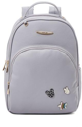 Faux Leather Backpack Grey