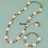Fashion Choker Beads Flowers Set Necklace , Bracelet And Ring