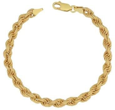 925 Sterling Silver Gold Satin Rope Bracelet
