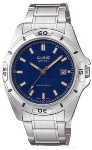 Casio MTP-1244D-2A Stainless Steel Watch - Silver/Blue