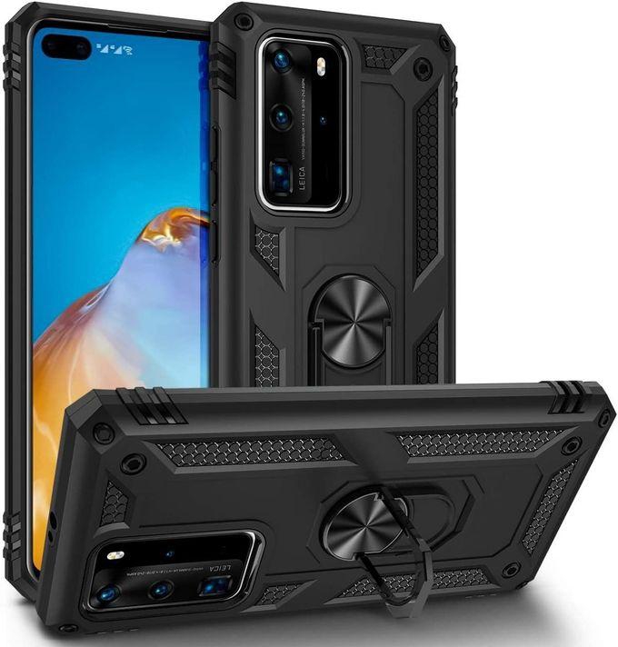 Huawei P40 Pro - Rugged Back Cover With Magnetic Ring Holder/Stand
