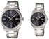 Casio His and Hers Stainless Steel  Black Dial Analog Couple Watch Set [MTP/LTP-1302D-1A1V]