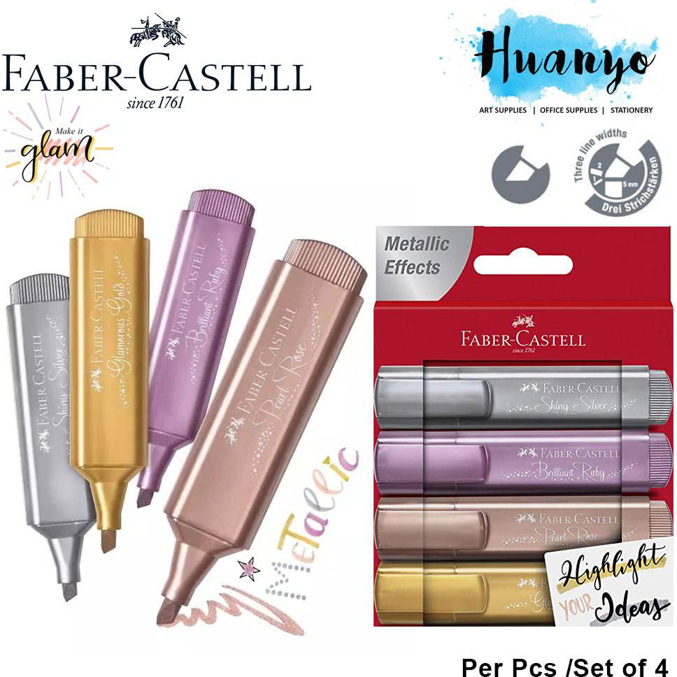 Faber-Castell Textliner 46 Metallic Glitter Colour Highlighter (4 Colors)