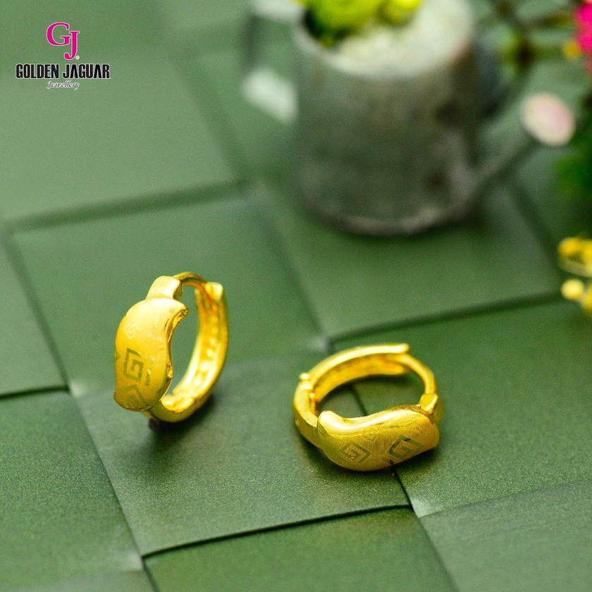 GJ Jewellery Emas Korea Earrings - Bulat Licin Tebal | Nut Maze 6962316