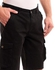 Andora Slash Pockets Gabardine Black Baggy Shorts