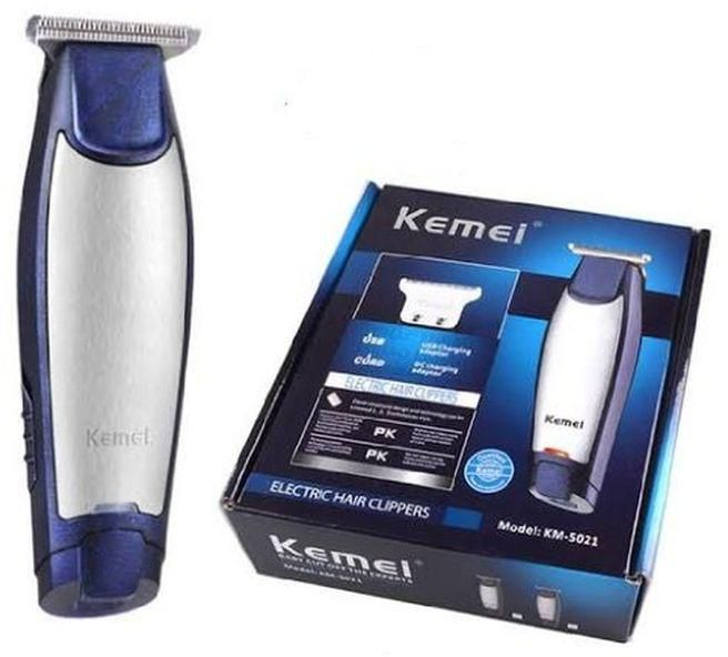 Kemei Km-5021 3 In 1 Rechargeable Trimmer & Clipper -Blue