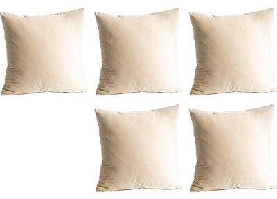 5-Piece Velvet Decorative Cushion Beige