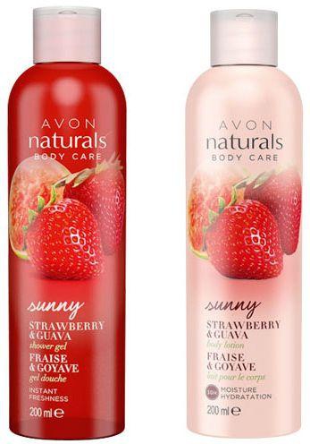 Avon Naturals Strawberry & Guava Shower Gel and Body Lotion