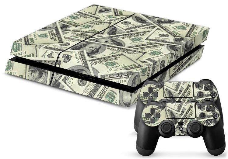 US Dollar Note Cover Sticker For PS4 Console And Controller