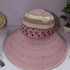 Girls Summer Sunscreen Boater Hat Weave Beach Hat, Embroidery Flowers-40cm