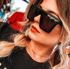 Fashion Trendy Retro Women's Sunglasses Big One-piece Square Frame