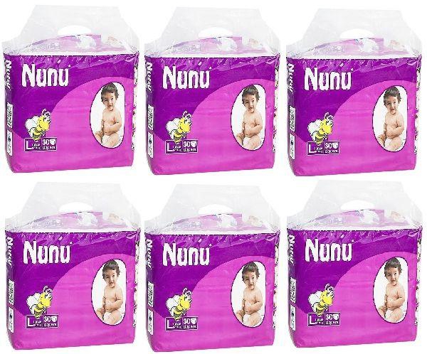 NUNU Baby Diapers Large 6x30 Pcs , 9-18kg