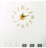 ملصق ساعة حائط بتصميم أرقام رومانية وعلامات موسيقية يمكنك لصقه بنفسك ذهبي 14x10x4سم