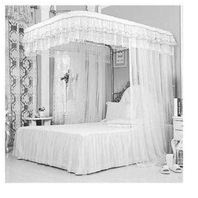 2 Stand Mosquito Net With Sliding Rails - White