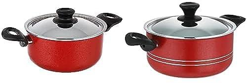 Trueval stew pot red size 20 cm + Trueval cooking pot size 22
