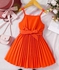 Girl's Dress Made Of Cotton- Orange