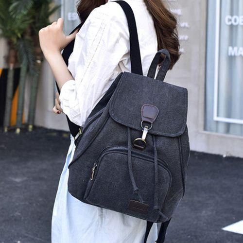 Correponde Women Canvas Backpack School Lady Girl Travel Student School Laptop Bag