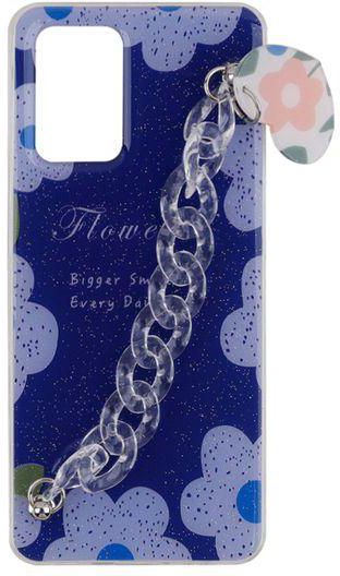 Oppo A95 4G / F19 -Special Printed Silicone Cover With Glitter And Clear Chain