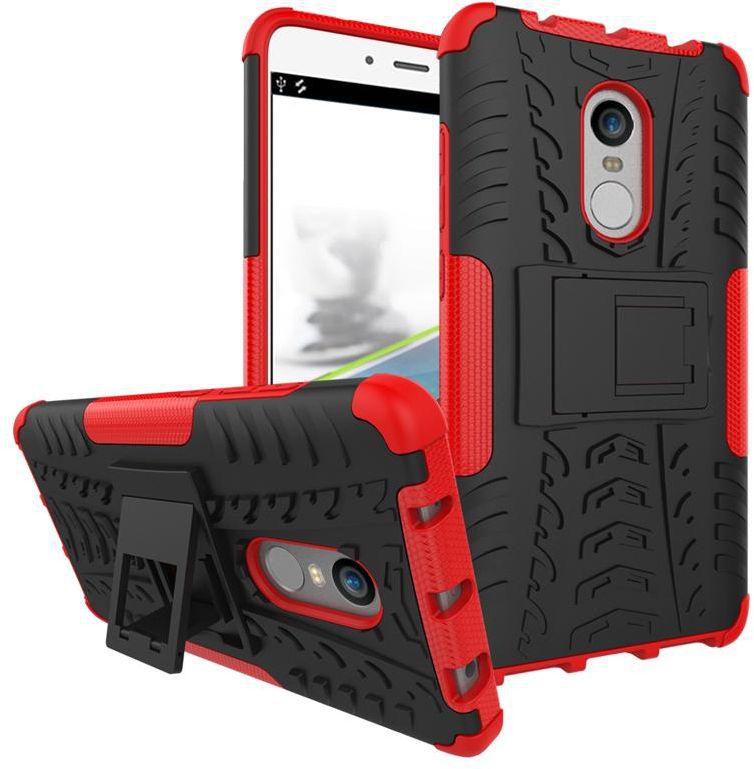 Xiaomi Redmi Note 4 Case Heavy Duty Silicone Armor Kickstand Shock Phone Cover -Red