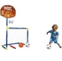 2 In 1 Soccer Goal Set With Basketball Hoop Kit For Kids