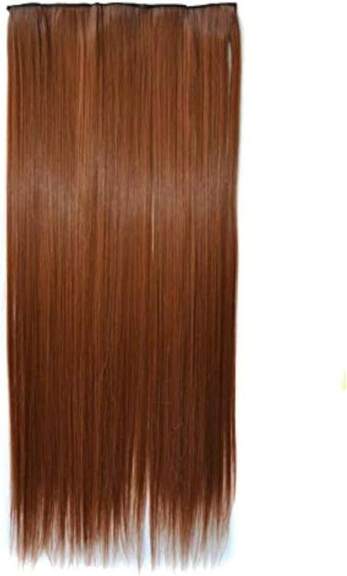 Synthetic Hair Extension Straight Long Brown Fiber Hair