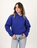 Shechick Unfinished Royal Blue Cropped Hoodie