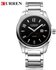 CURREN 8048 Men's Stainless Steel Strap Watch with Calendar - Black Dial