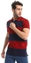 Ted Marchel Color Blocks Classic Neck Polo Shirt - Navy Blue & Burgundy