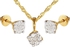 Vera Perla 18K Gold Twisted Solitaire Jewelry Set - 2 Pieces