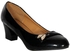 K Collection Ladies Mid Heel Detail Female Shoes - Black