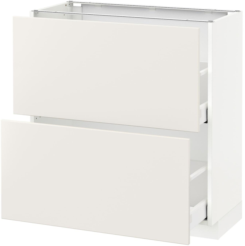 METOD / MAXIMERA Base cabinet with 2 drawers - white/Veddinge white 80x37 cm