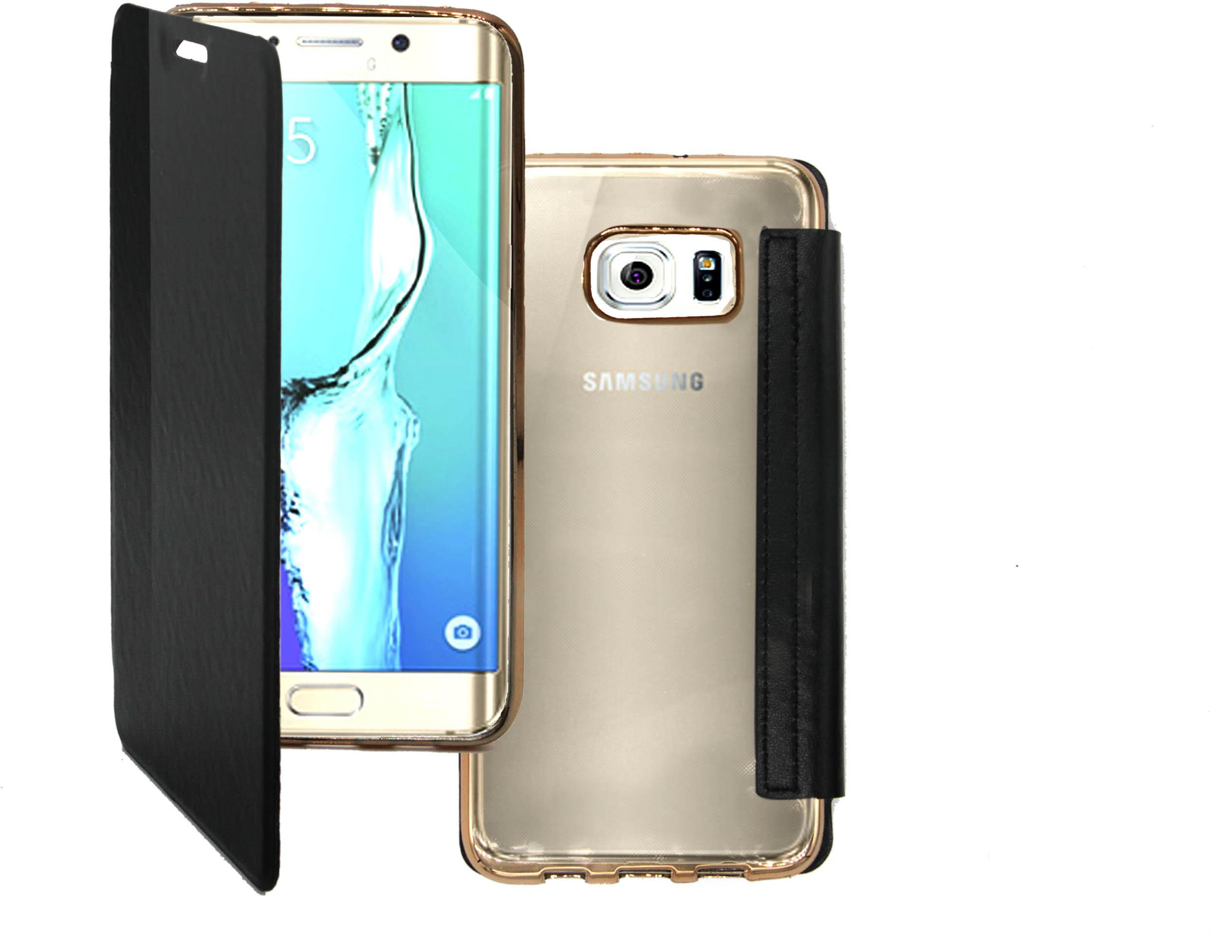 Margoun Samsung Galaxy S6 Edge Premium Flip Case Cover in Black