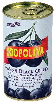 COOPOLIVA PITTED BLACK OLIVES 150G