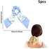 MAKINGTEC 5PCS Hair Scarf Scrunchies Bow Knot Hair Ties, Floral Hair Scrunchies with Ribbon Bow,Ponytail Holders, Chiffon Hair Bands Elastic Hairbands Stain Bowknot Hair Tie for Women and Girls