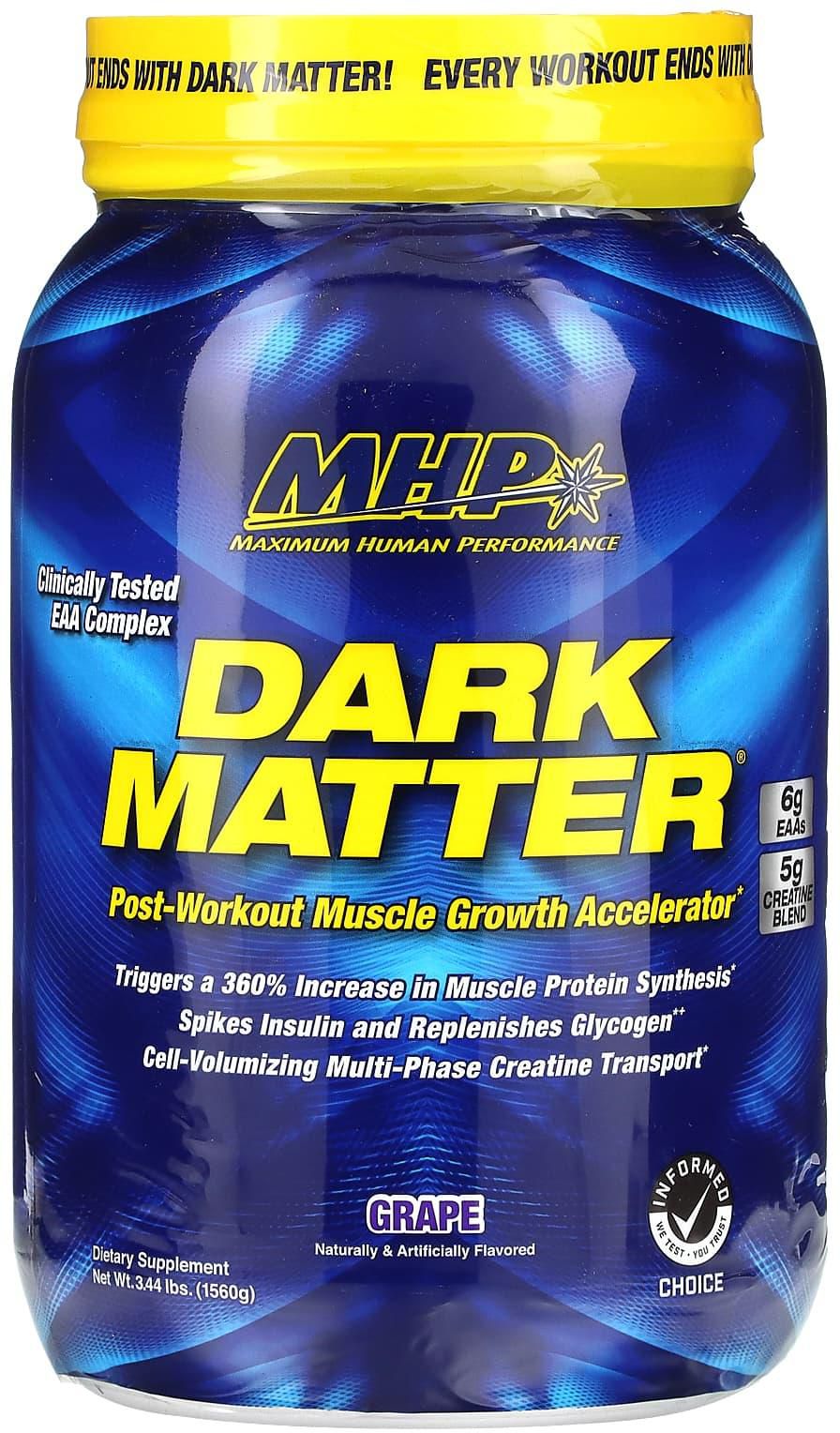 MHP‏, المادة الداكنة ، تعزيز نمو العضلات بعد التمارين الرياضية ، بنكهة العنب ، 3.44 رطل (1560 جم)