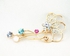 gold plated crystal flower brooch for woman