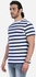 Ravin Striped T-Shirt - Heather Grey & Navy Blue