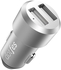 Dotfes Dual Ports Car Charger with Micro USB Cable , Silver , B03S