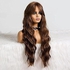 Modern And Elegant Curly Synthetic Hair Wig With Long Natural-looking Side Bangs In Caramel Brown